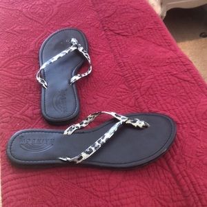 Rainbow Leopard Print Sandals in Size 8